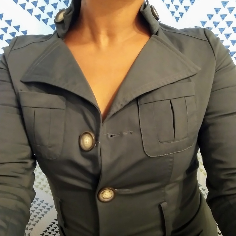 Women's Grey Peacoat Fall longcoat jacket